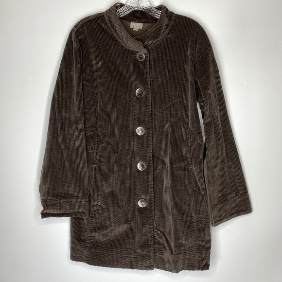 J.Jill Dark Brown Corduroy Button Jacket Size Medium - Picture 1 of 7